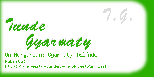 tunde gyarmaty business card